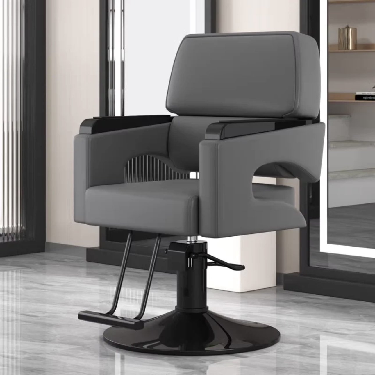 Barbershop Chair Hair Salon Special Beauty Salon Hair Chair Rotatable Lifting Stainless Steel Armchair Salon Furniture