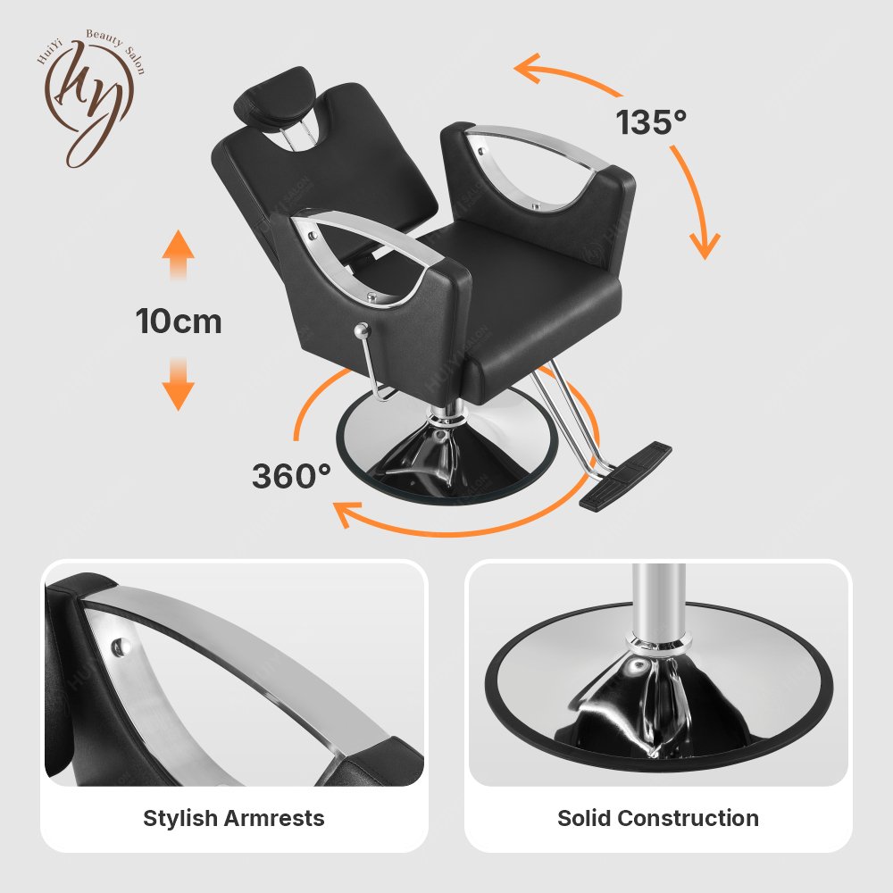 Black Hairdressing Stylish Vintage Salon Beauty Barber Chair with Pedal LC276B