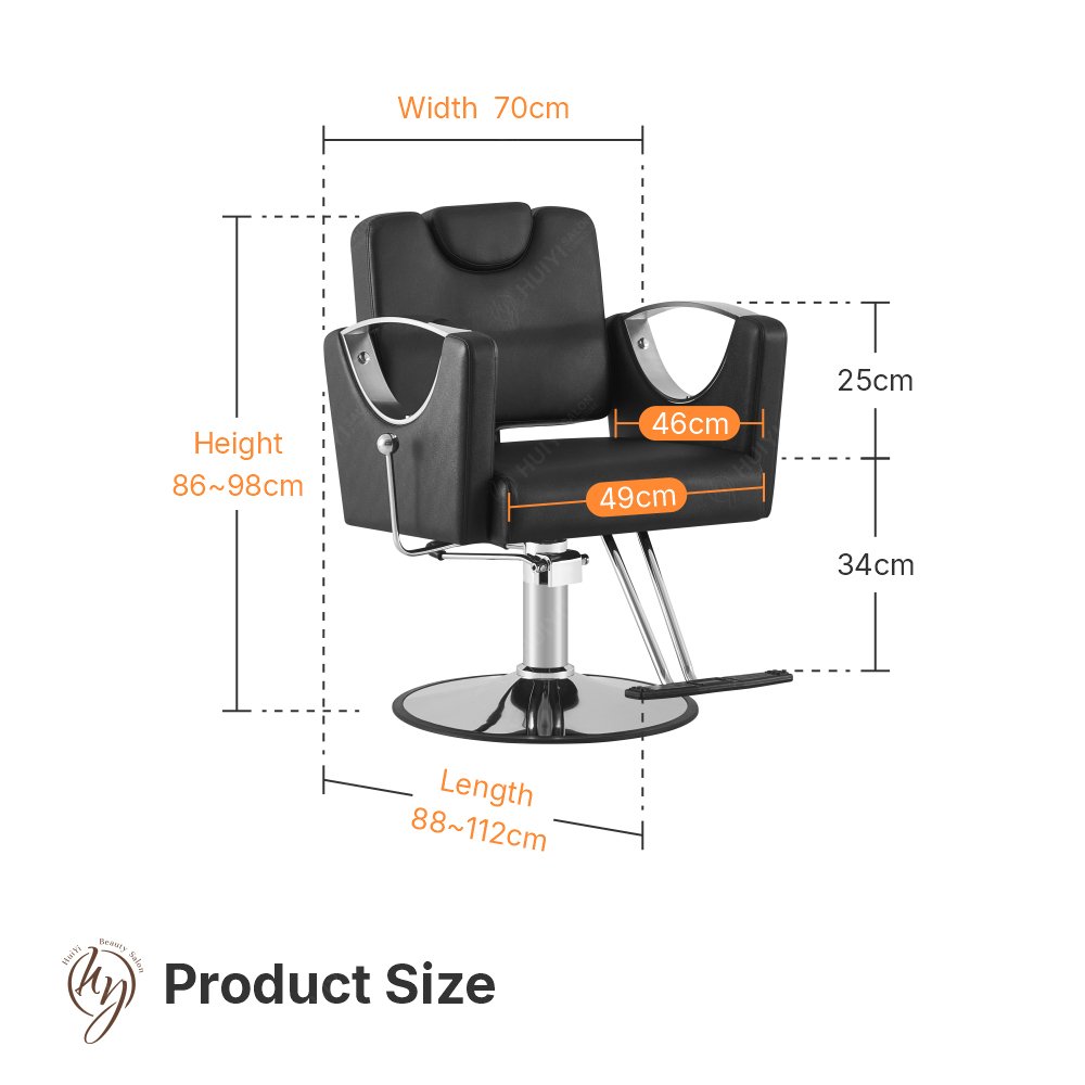 Black Hairdressing Stylish Vintage Salon Beauty Barber Chair with Pedal LC276B