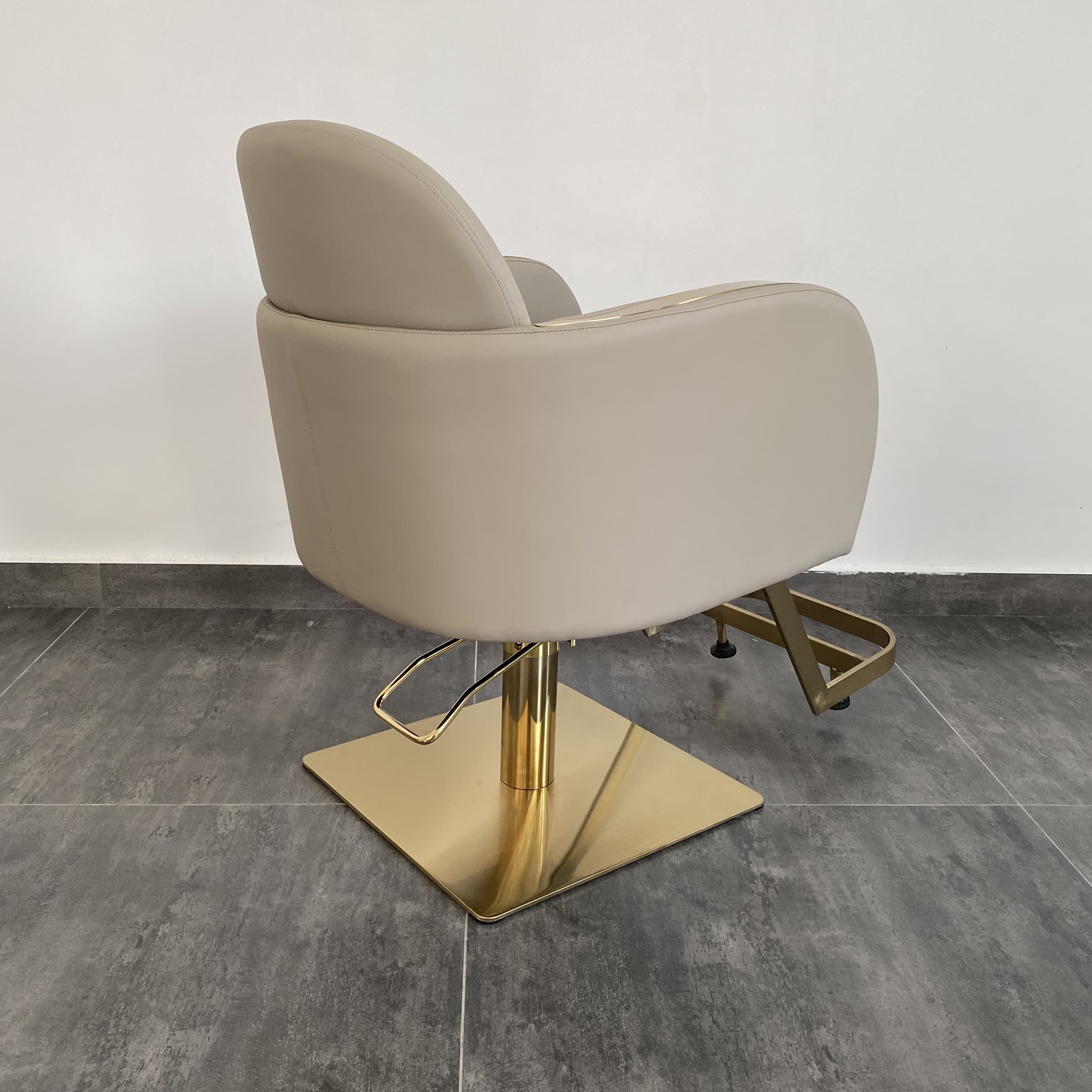 Barber Supplies Barbershop Salon Styling Chair Gold Metal Gray Salon Chair Furniture Hydraulic Reclining Hairdressing Chair