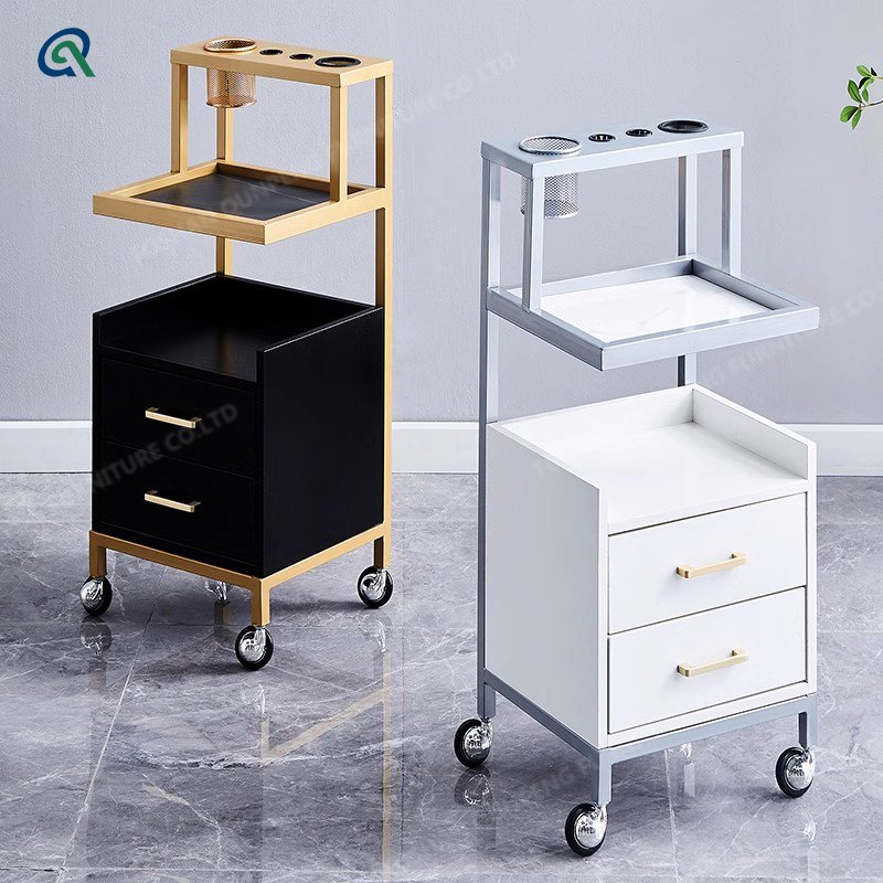 Qunpeng Barber Shop Tool Cabinet Shelving Table Cut Hair Trolley Small Cabinet For Hairdressing Salon
