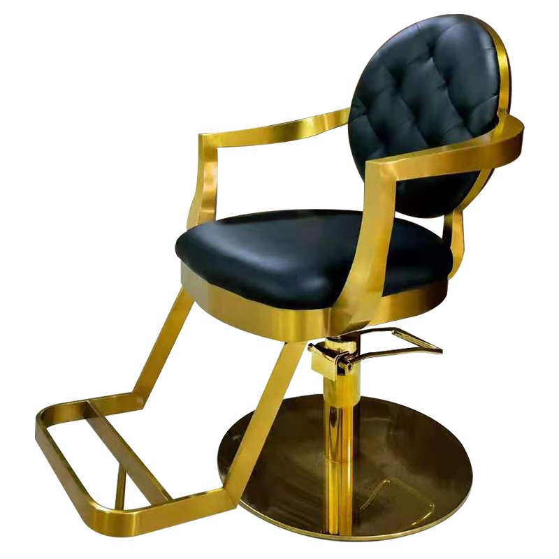 Frame Modern Barber Chair Salon Styling Chair Hairdressing Chair Gold Wholesale Luxury White Metal Salon Furniture Beauty Salon