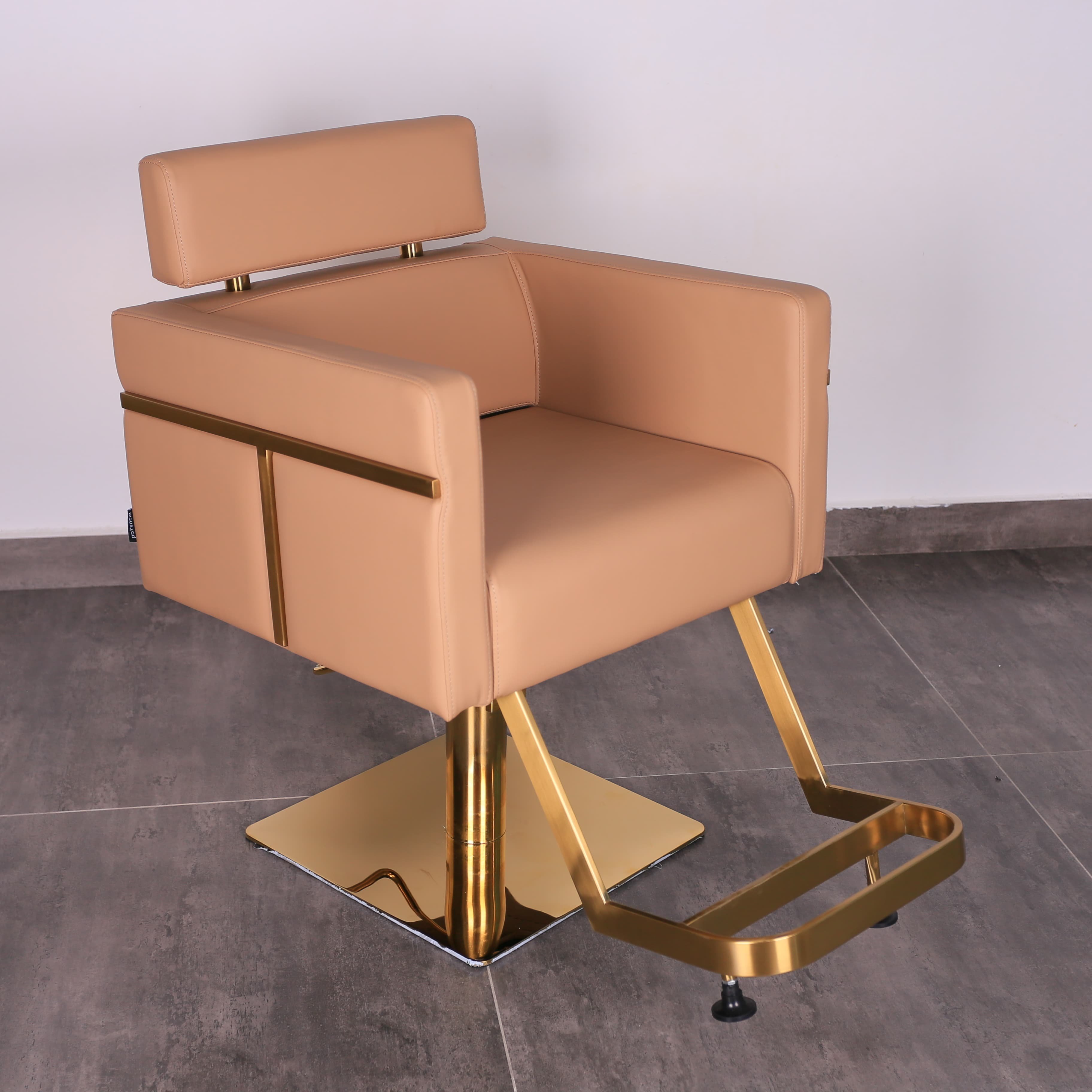 Wholesale Custom Cross-Border Barber Chair Comfortable Gold Beauty Hair Cutting Grooming Salon Chair