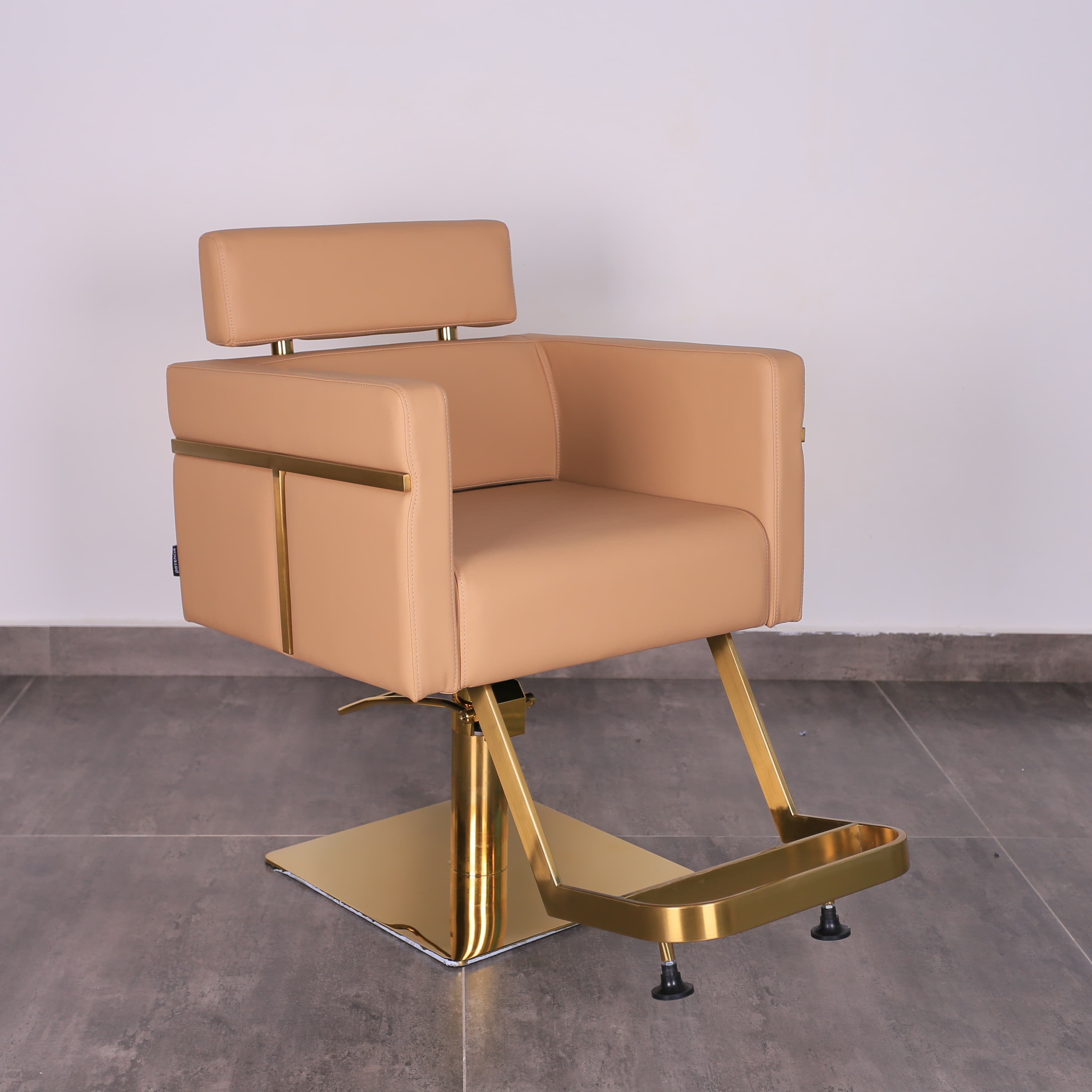 Wholesale Custom Cross-Border Barber Chair Comfortable Gold Beauty Hair Cutting Grooming Salon Chair