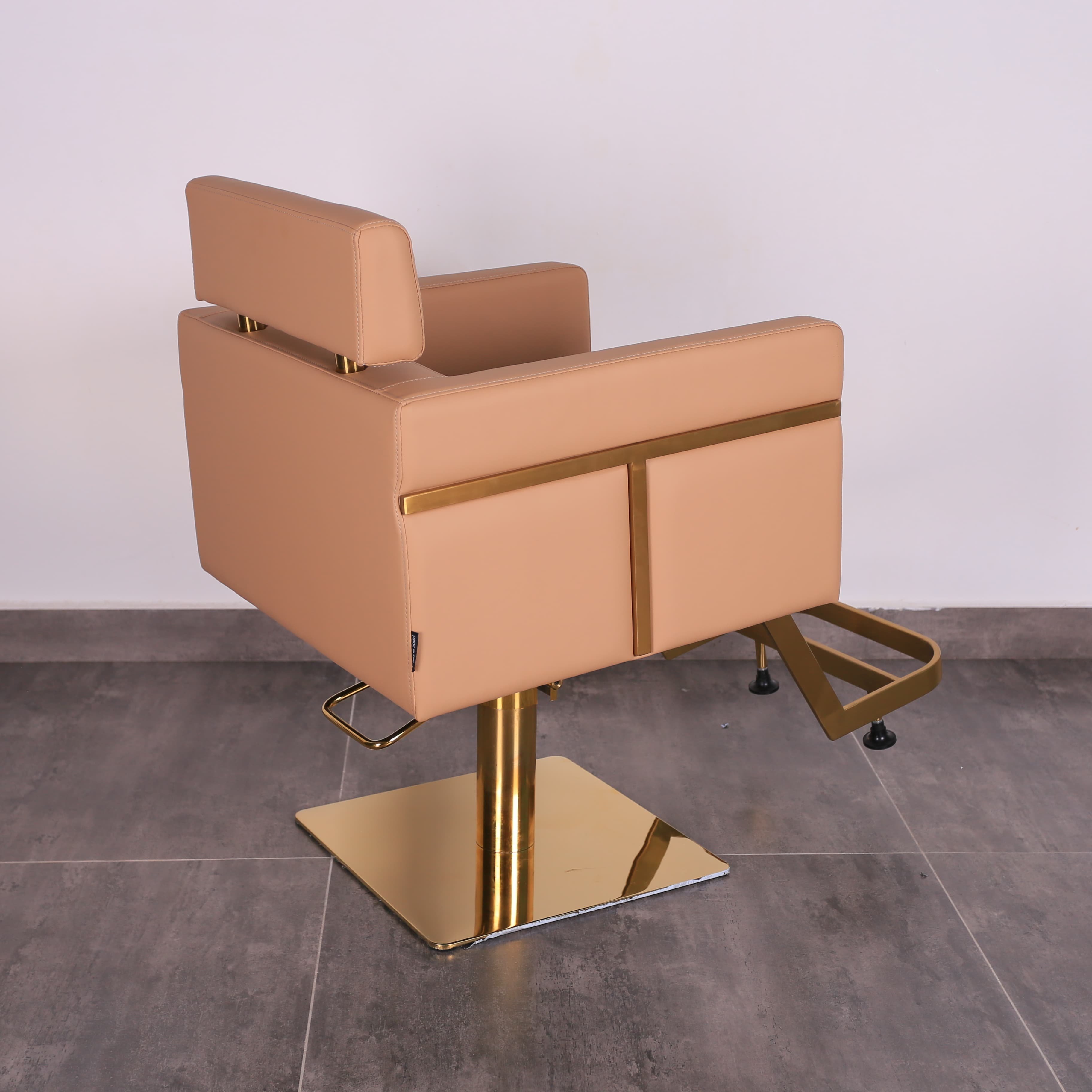 Wholesale Custom Cross-Border Barber Chair Comfortable Gold Beauty Hair Cutting Grooming Salon Chair