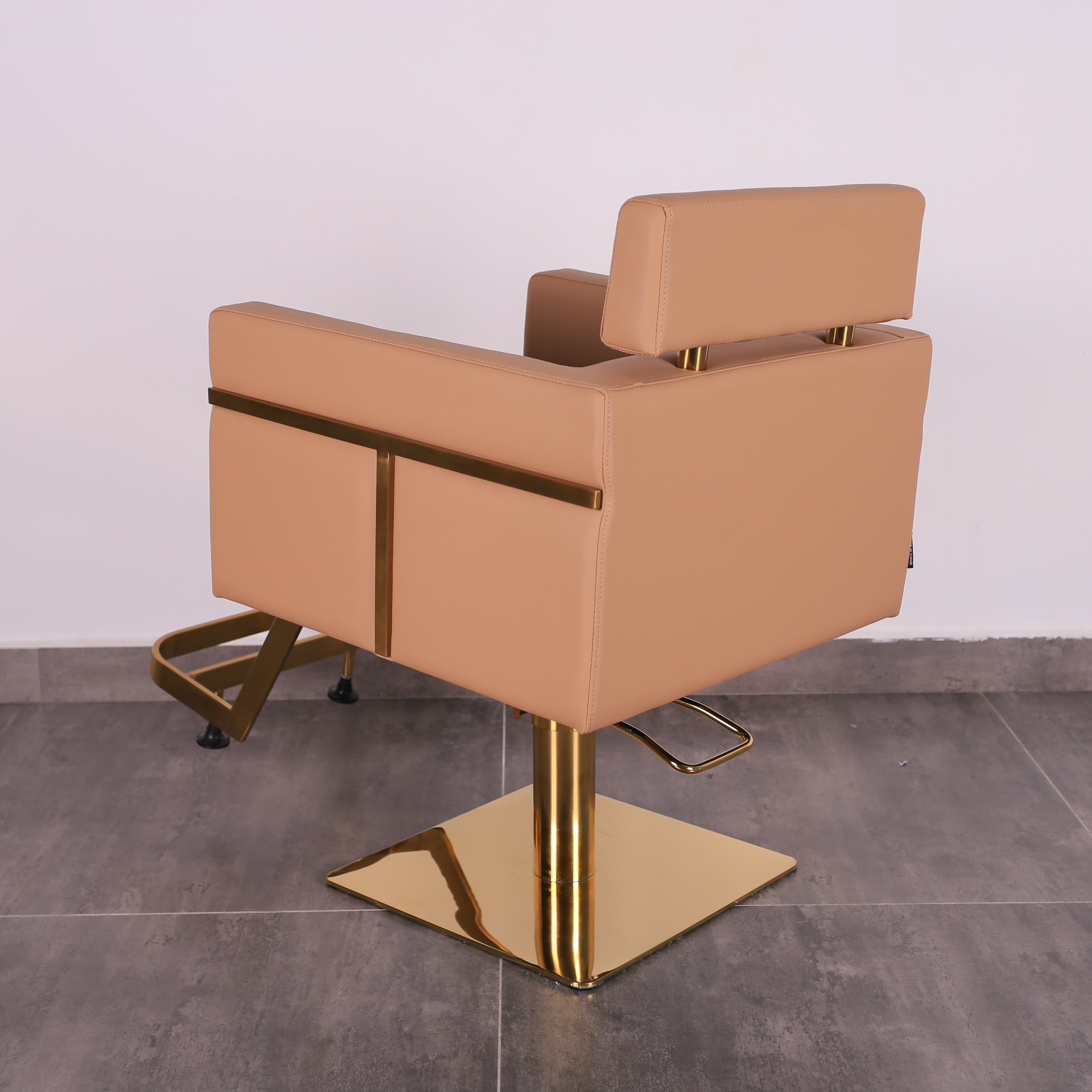 Wholesale Custom Cross-Border Barber Chair Comfortable Gold Beauty Hair Cutting Grooming Salon Chair