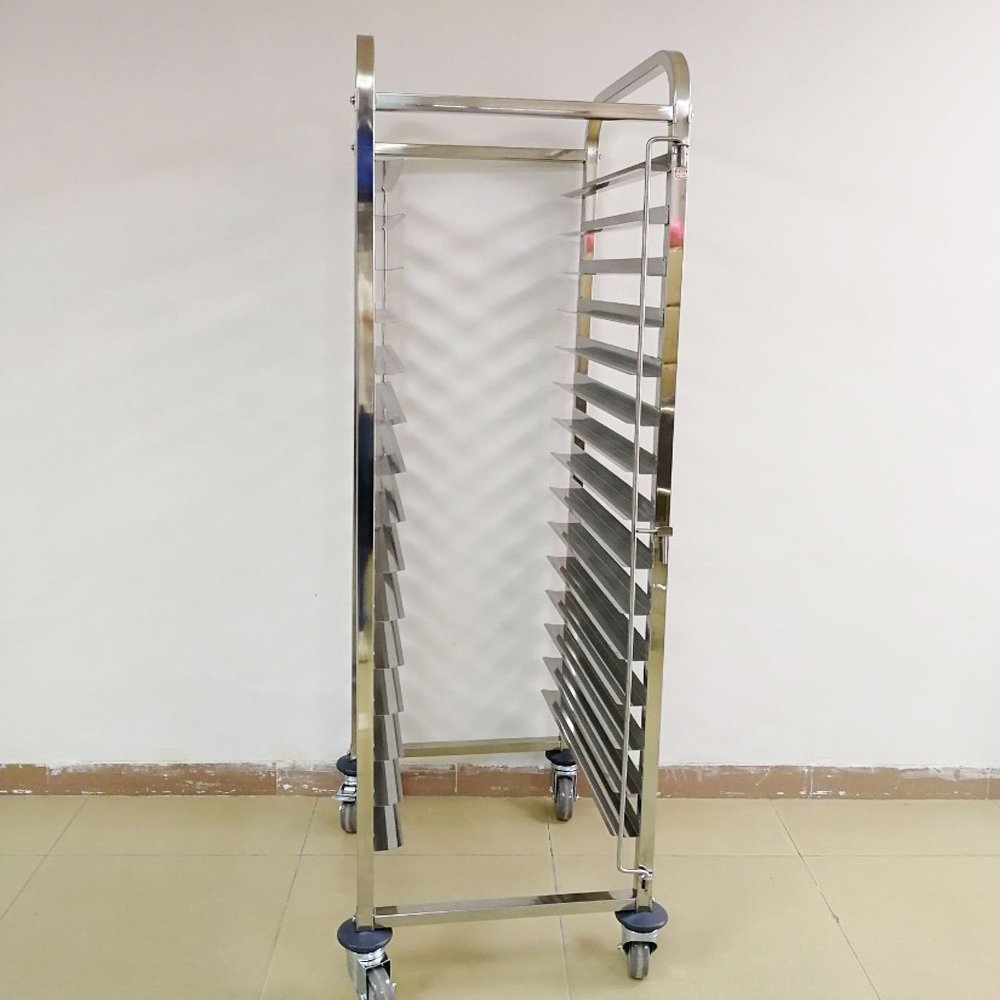 Stainless Steel Bakery Tray Cart Turnover Trolley With Bread Tray Rack For Hotel & Restaurant Supplies