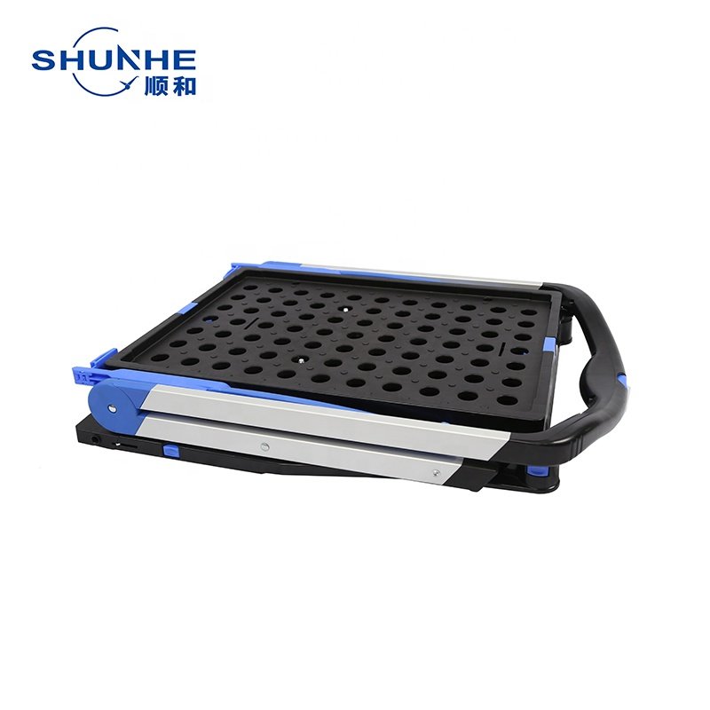 Multi-Function Two Layer Foldable Utility Dolly Platform Cart Moving Shopping Goods Transport Hand Truck