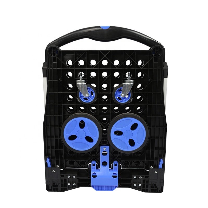 Multi-Function Two Layer Foldable Utility Dolly Platform Cart Moving Shopping Goods Transport Hand Truck