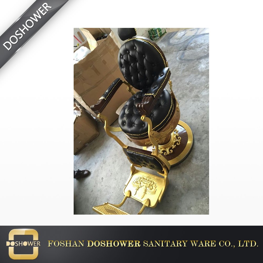 real leather black and golden barber chair for hair cutting chair