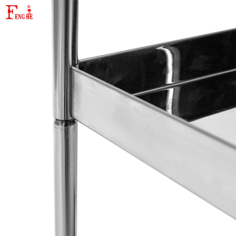 Silver Salon Trolley for Modern Hairdressing Equipment 3 Layer Salon Trolley for Beauty Tool Cart
