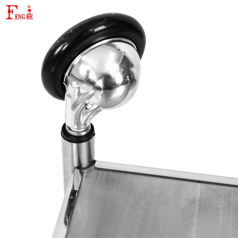 Silver Salon Trolley for Modern Hairdressing Equipment 3 Layer Salon Trolley for Beauty Tool Cart