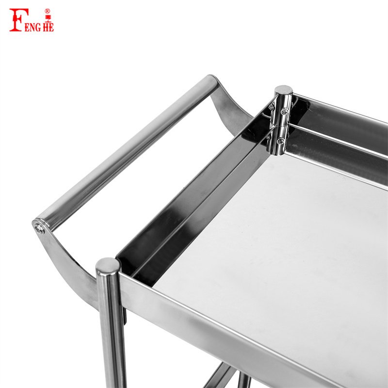 Silver Salon Trolley for Modern Hairdressing Equipment 3 Layer Salon Trolley for Beauty Tool Cart
