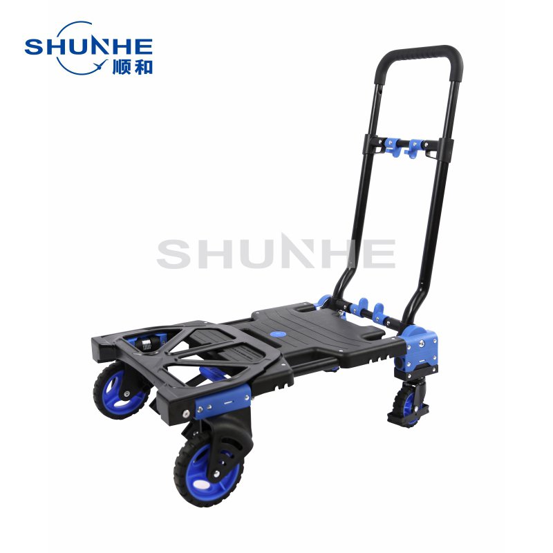 Foldable Hand Carts & Trolleys 2/4 Wheel Shopping Cart Trolley Platform For Industri Warehouse Office