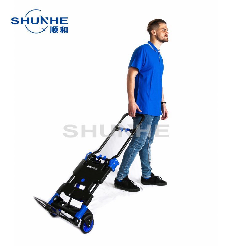 Foldable Hand Carts & Trolleys 2/4 Wheel Shopping Cart Trolley Platform For Industri Warehouse Office