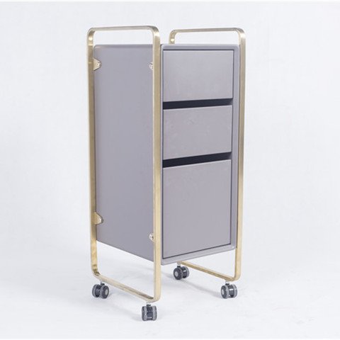 Barber Cheap Lockable Rolling Metal Beauty Nail Gold Storag Facial Tray Cart Hairdressing New hair Salon Trolley