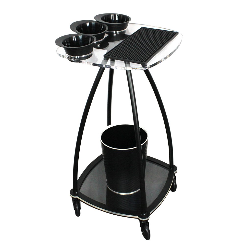 Customized Hairdressing Barber Cart Trolley Professionnel Acrylic Beauty Hair Salon Trolley With Doesn't Suck Hair Wheel