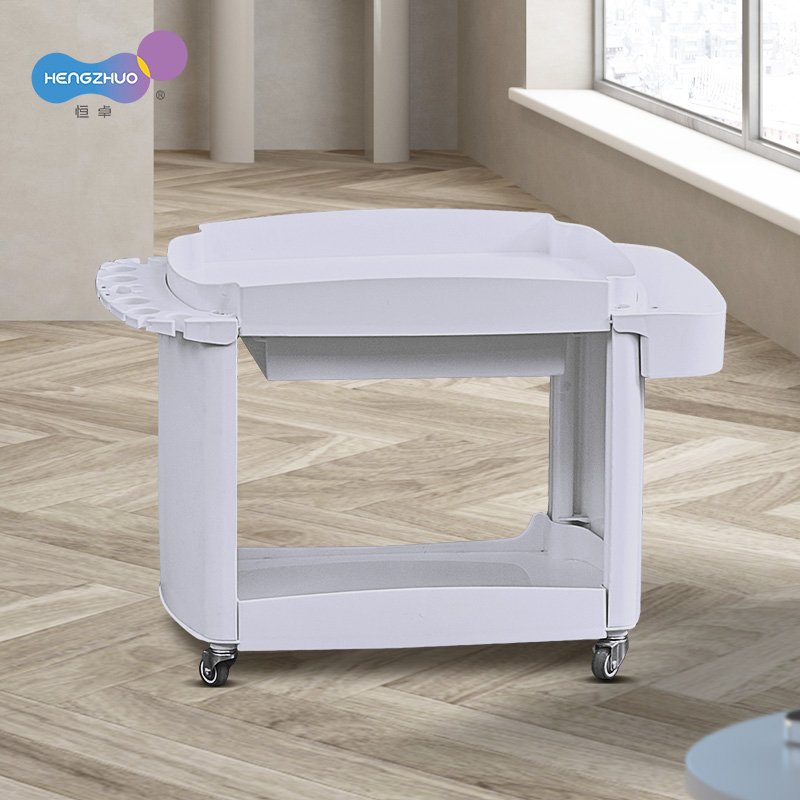 HENGZHUO cheap white hair beauty salon spa rolling metal trolley cart hairdressing equipment trolley cart