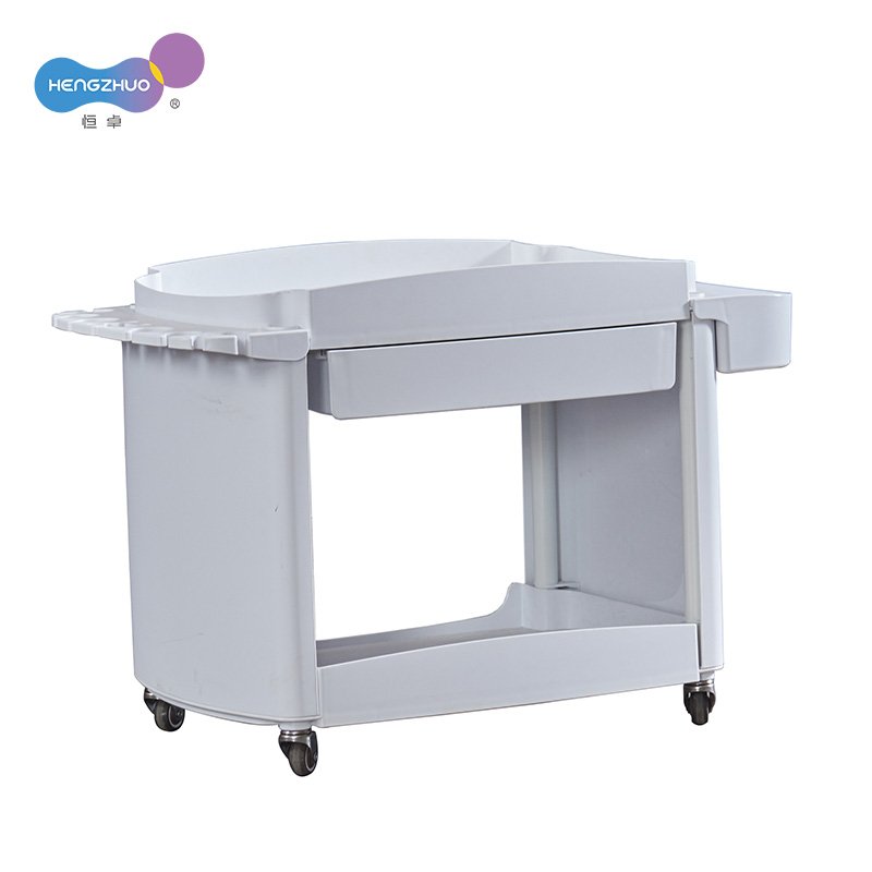 HENGZHUO cheap white hair beauty salon spa rolling metal trolley cart hairdressing equipment trolley cart