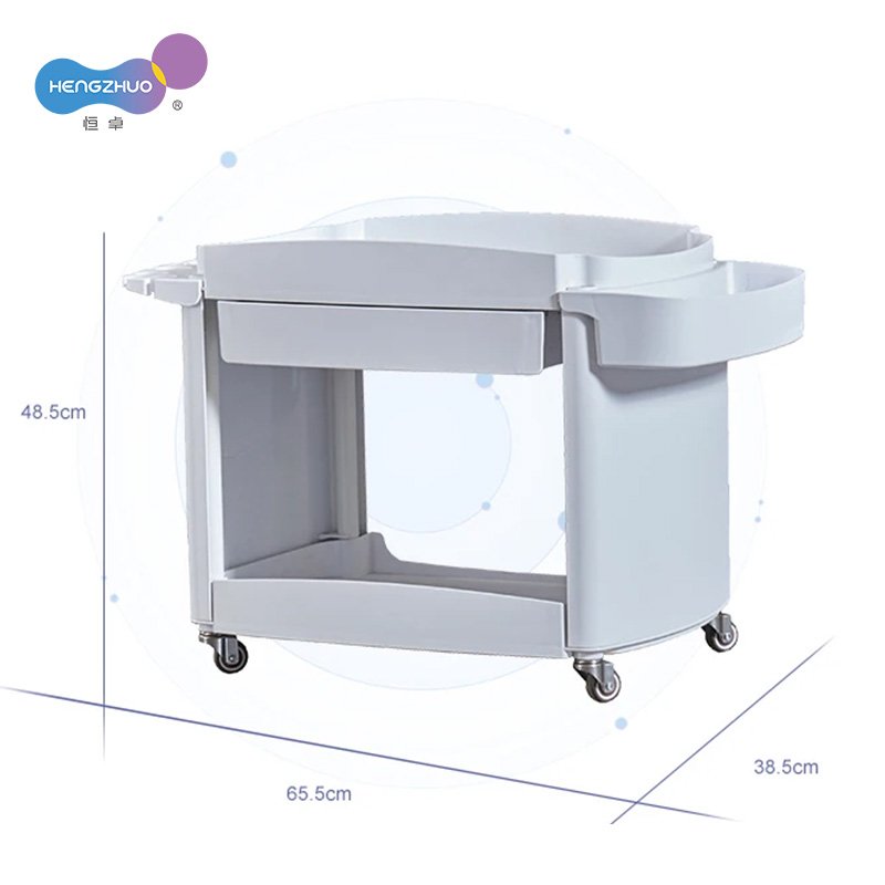HENGZHUO cheap white hair beauty salon spa rolling metal trolley cart hairdressing equipment trolley cart