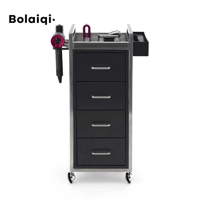 BOLAIQI Barber Shop Beauty Salon Wooden Trolley Side Cabinet Tool Cabinet Beauty Salon Trolley