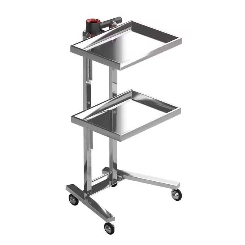Modern golden hair salon stainless steel beauty stool cart trolley for sale