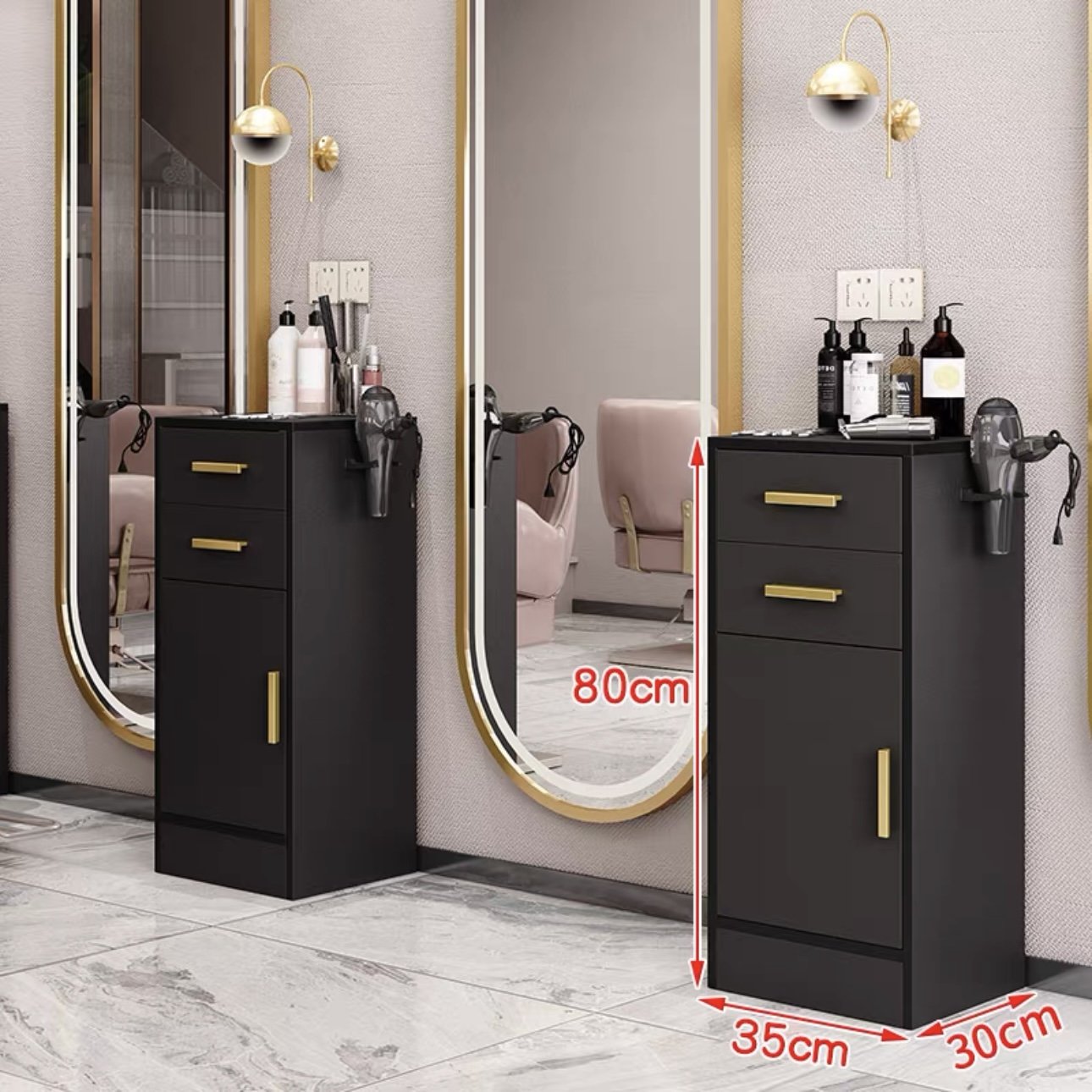 Latest Design Salon Furniture Gold Salon Trolley Removable Beauty Trolley Makeup Storage Trolley