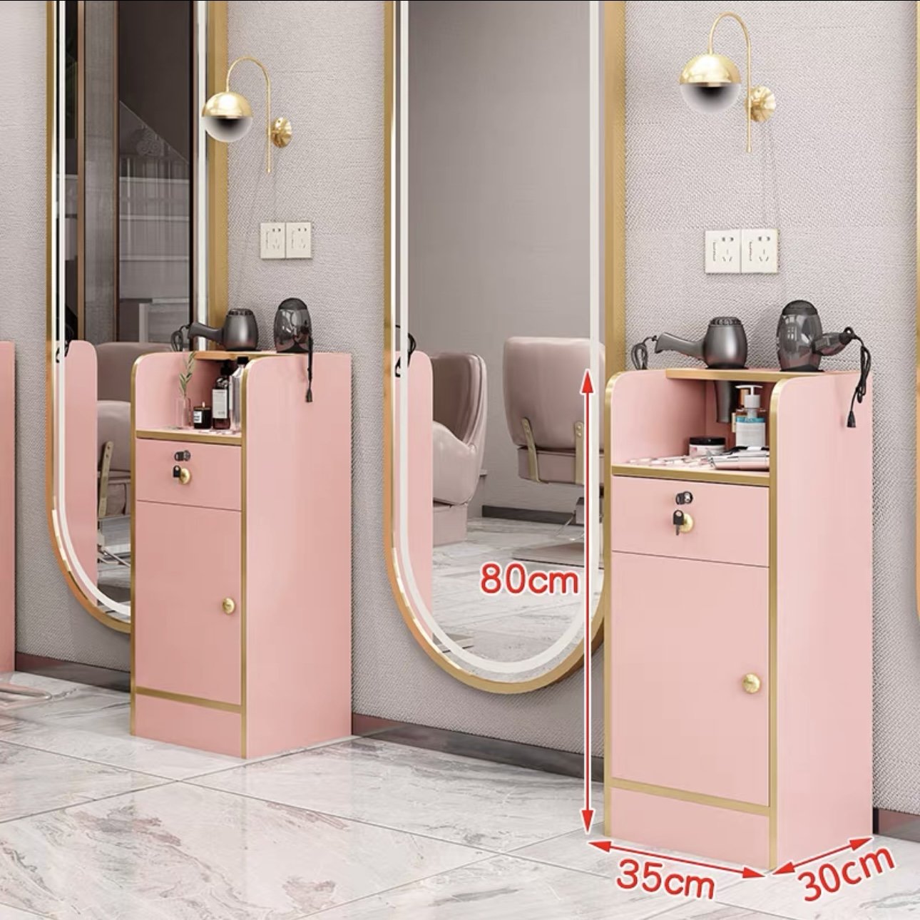 Latest Design Salon Furniture Gold Salon Trolley Removable Beauty Trolley Makeup Storage Trolley