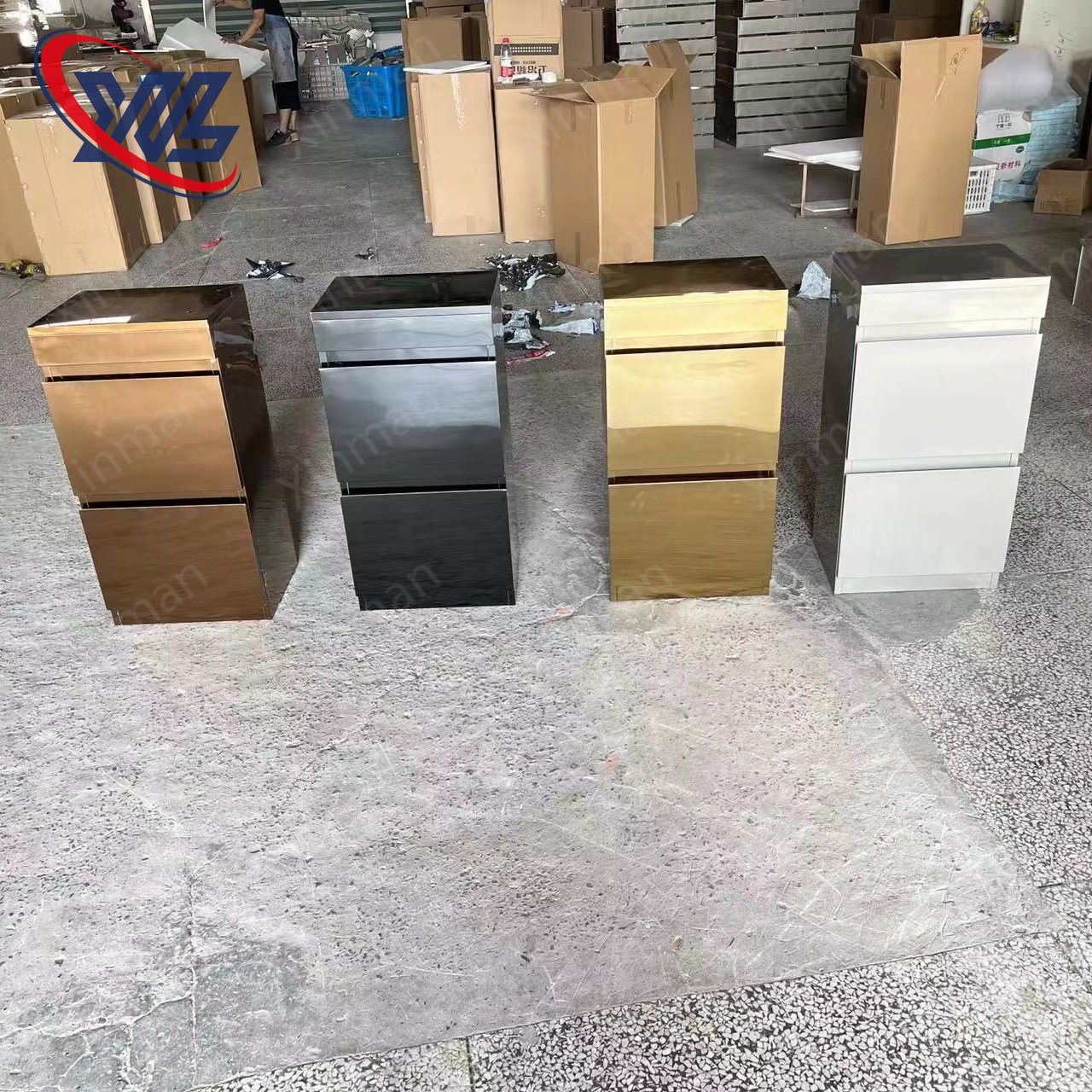 Xinman Hair salon special trolley shelf tool table metal multi-functional hair dresser cabinet
