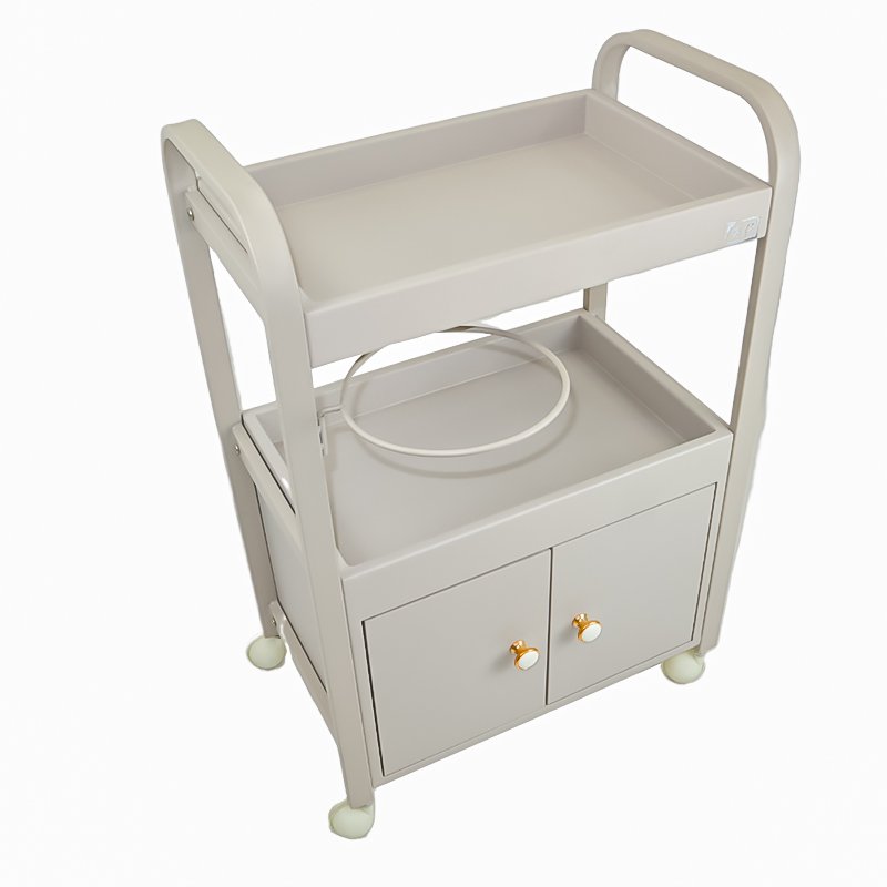 Wholesale Popular two-tier drawer trolley storage rack movable hair salon beauty hairdressing trolley cart