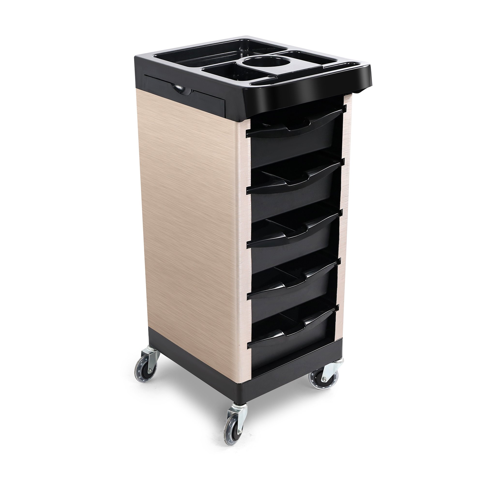 2024 latest version 4 wheel salon trolley with 5 drawers for salon