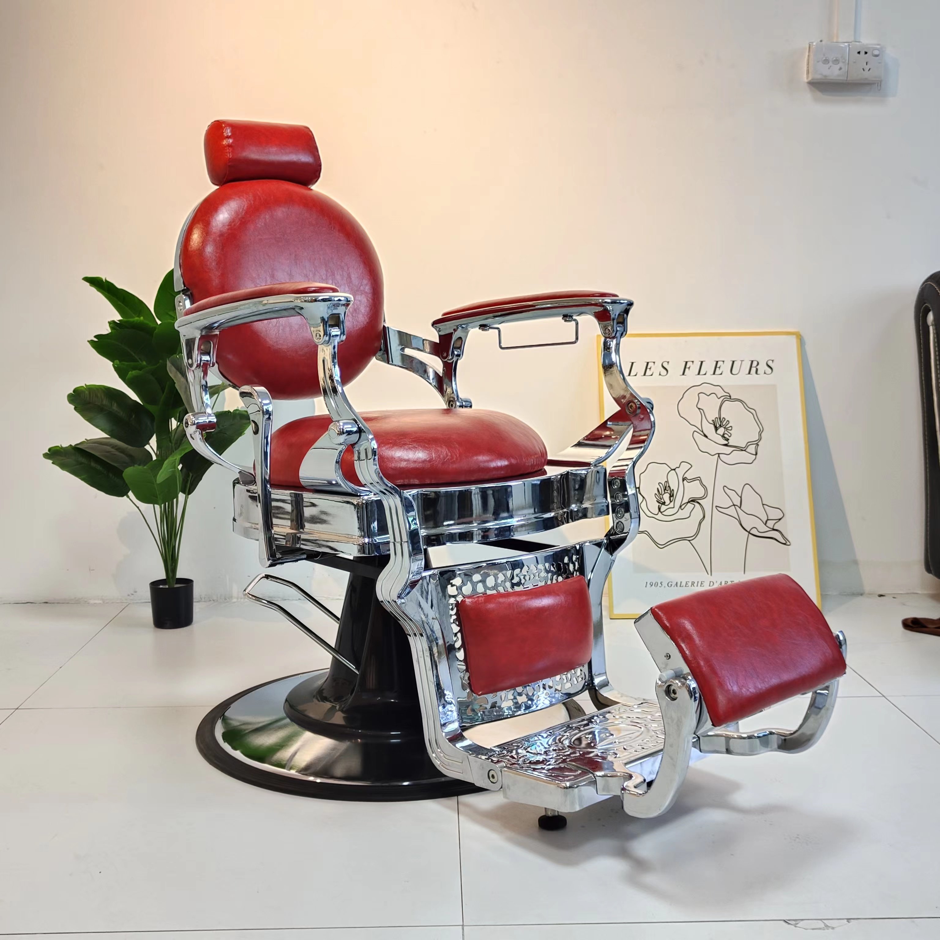 Men Vintage Hair Salon Barbershop Gents Reclining Saloon Chairs Beauty Hairdressing Styling Retro Barber Chair Haridresser