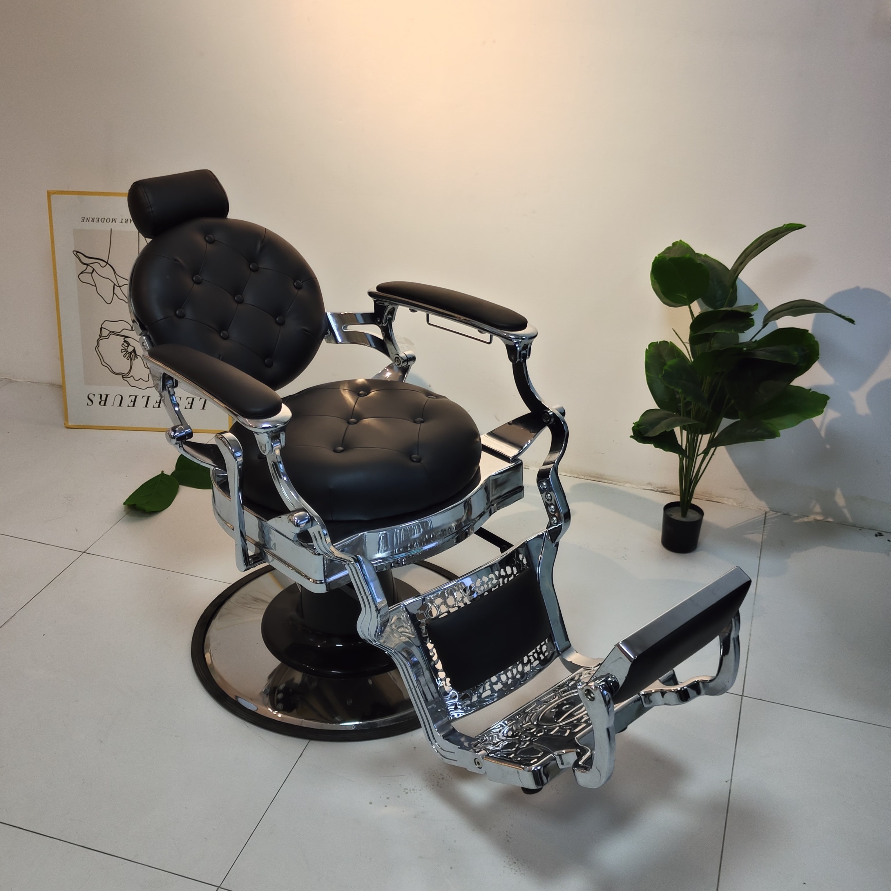 Men Vintage Hair Salon Barbershop Gents Reclining Saloon Chairs Beauty Hairdressing Styling Retro Barber Chair Haridresser