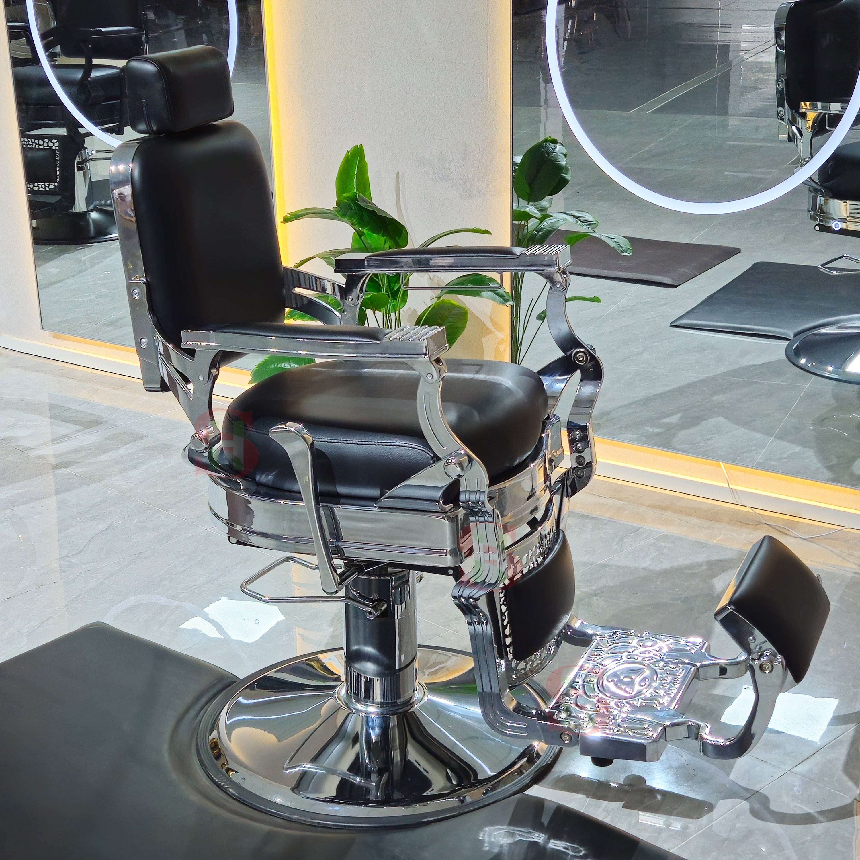 Men Vintage Hair Salon Barbershop Gents Reclining Saloon Chairs Beauty Hairdressing Styling Retro Barber Chair Haridresser