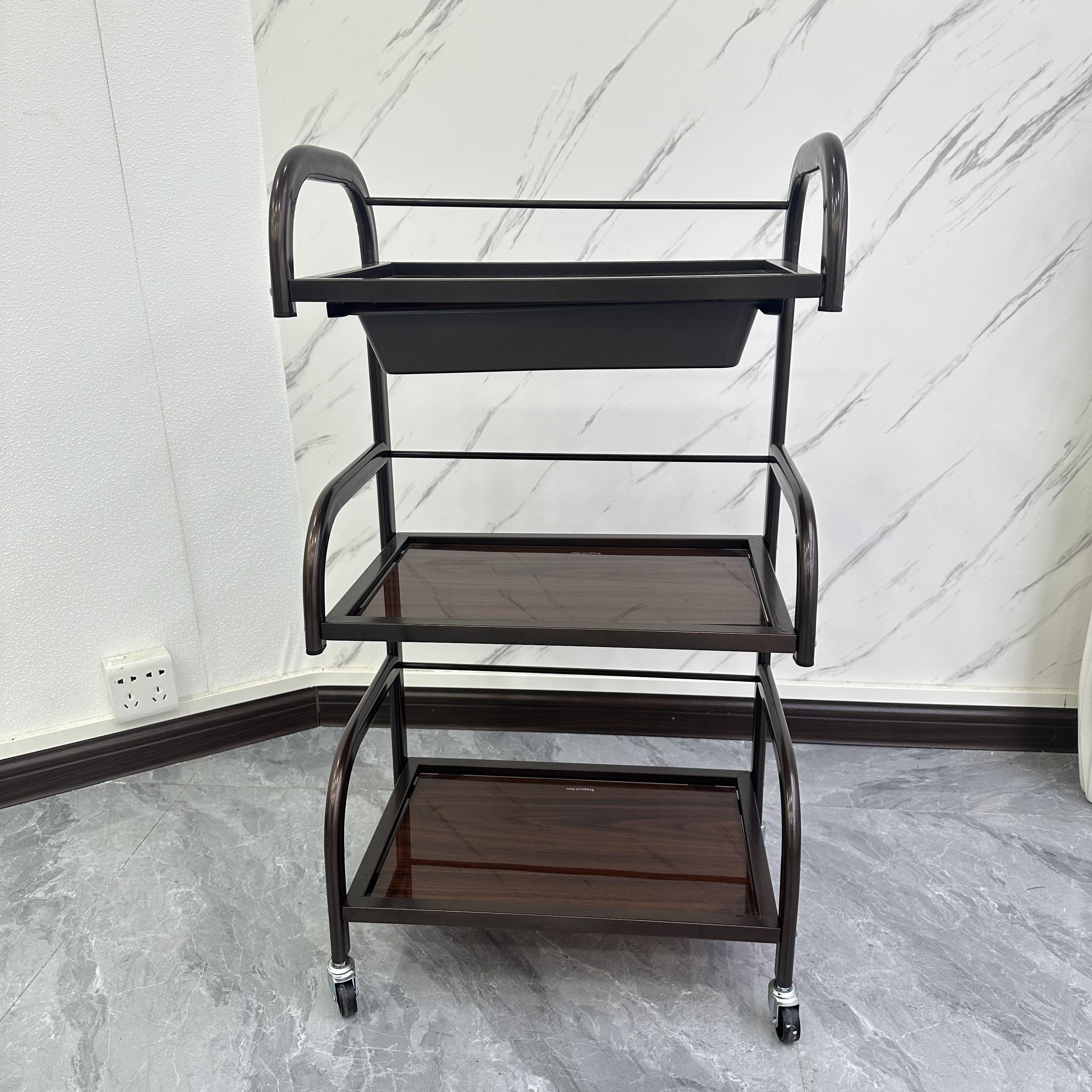 Wholesale Luxury Modern Salon Metal Nail Trolley for Beauty Salons and Living Rooms Featuring Plastic Design