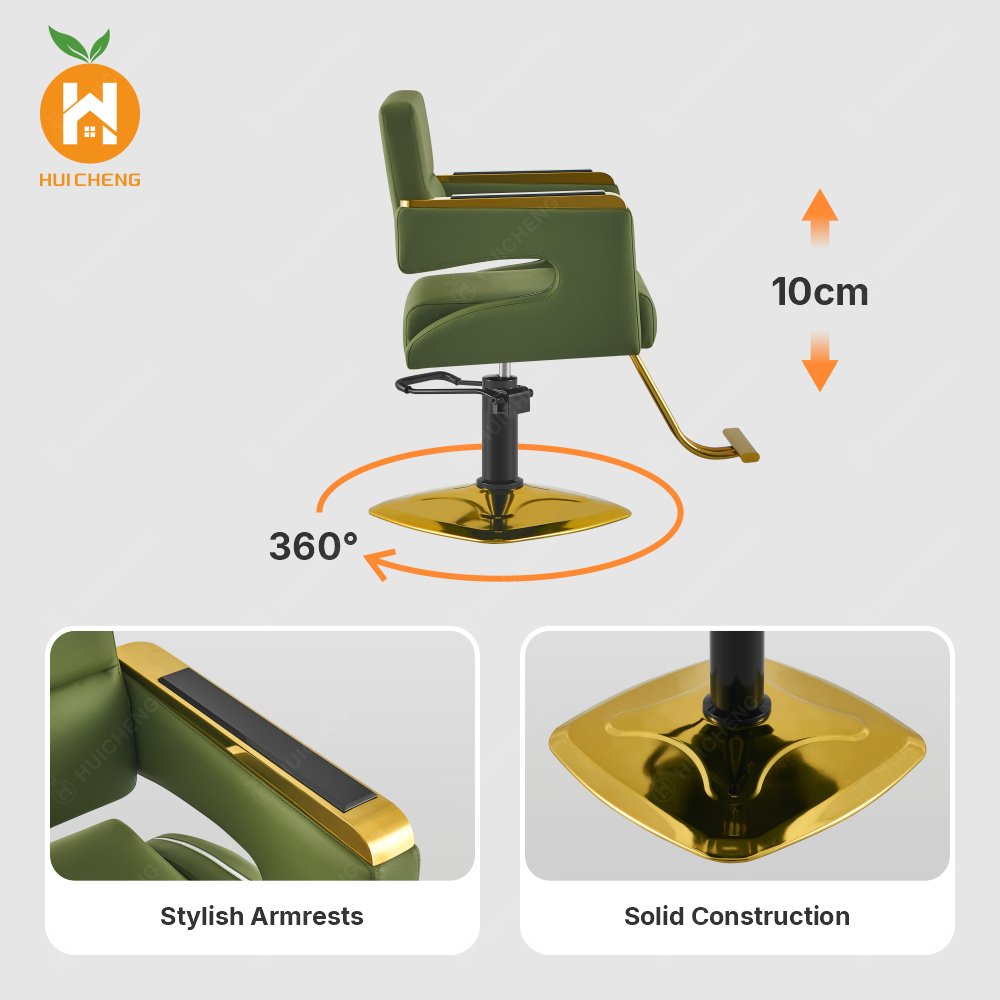 Factory Wholesale Beauty Salon Furniture Barber Styling Chair Fashion Pop Leather Metal Armrest LC306