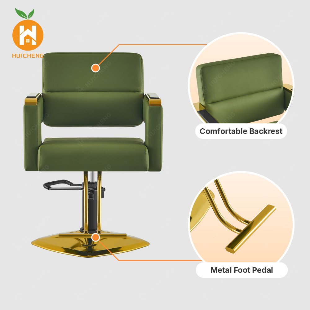 Factory Wholesale Beauty Salon Furniture Barber Styling Chair Fashion Pop Leather Metal Armrest LC306