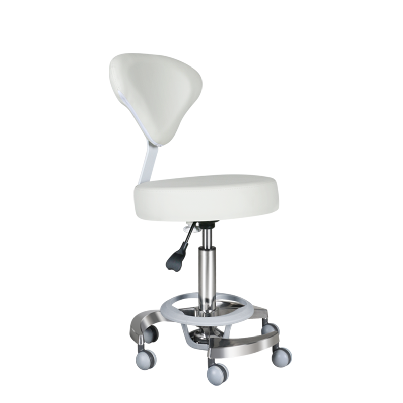 Beauty Swivel Stool Chair with Wheel for Hair Salon Height Adjustable Barber Chair Synthetic Leather Portable Facial Stool