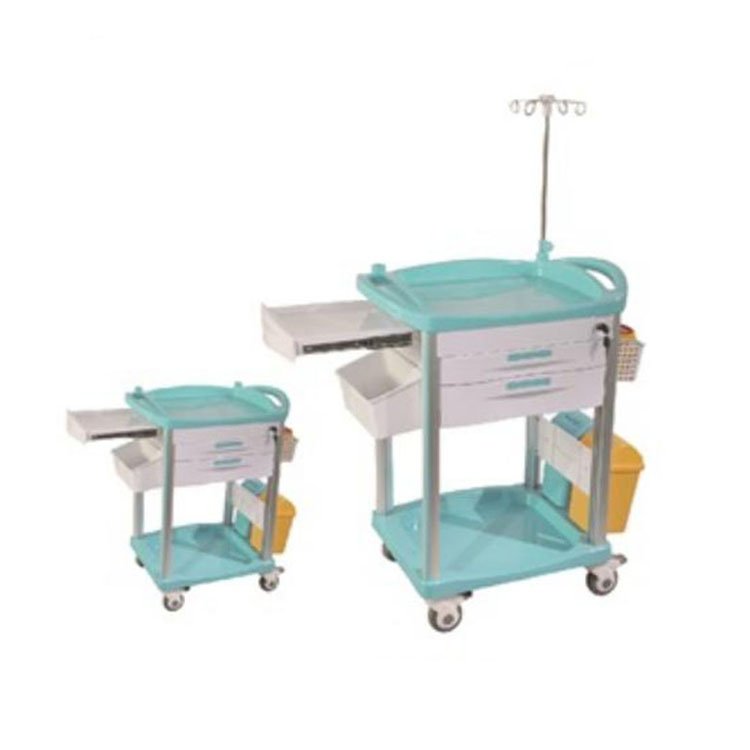 Factory Sale ABS Medical Hospital Equipment Treatment Trolley Multi-function Emergency Cart