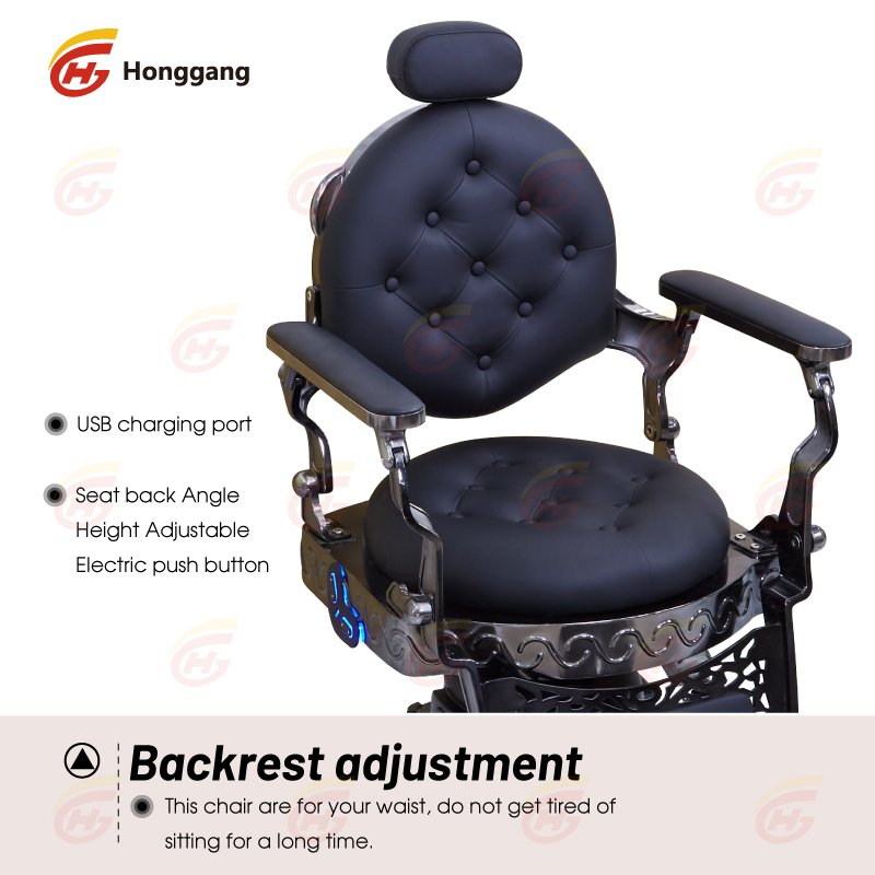 custom luxury classic salon professional heavy duty black electric portable barber shop chair for men
