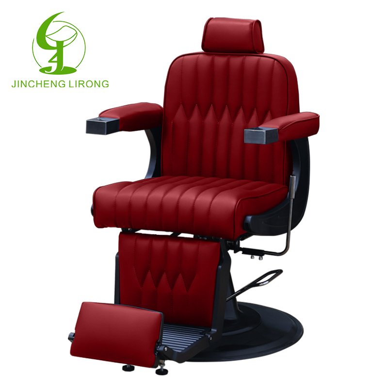 Jincheng Modern Black Leather Hair Salon Furniture Hairdressing Chair Rotary Beauty Salon Men's Barber Chair