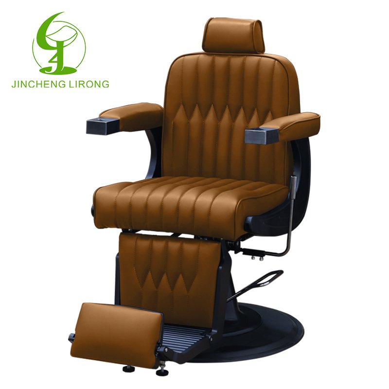 Jincheng Modern Black Leather Hair Salon Furniture Hairdressing Chair Rotary Beauty Salon Men's Barber Chair