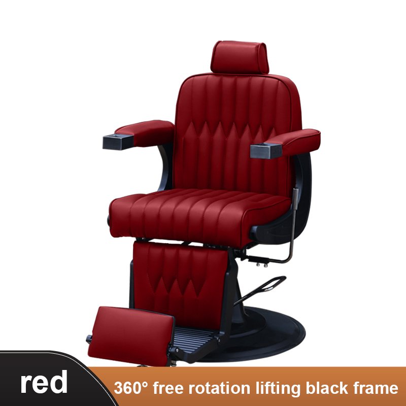 Jincheng Modern Black Leather Hair Salon Furniture Hairdressing Chair Rotary Beauty Salon Men's Barber Chair