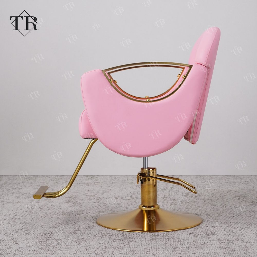 Turri 2024 Modern Barber Chair For Men Styling Chair Pink Customizable Memory Foam Hairdressing Salon Chair
