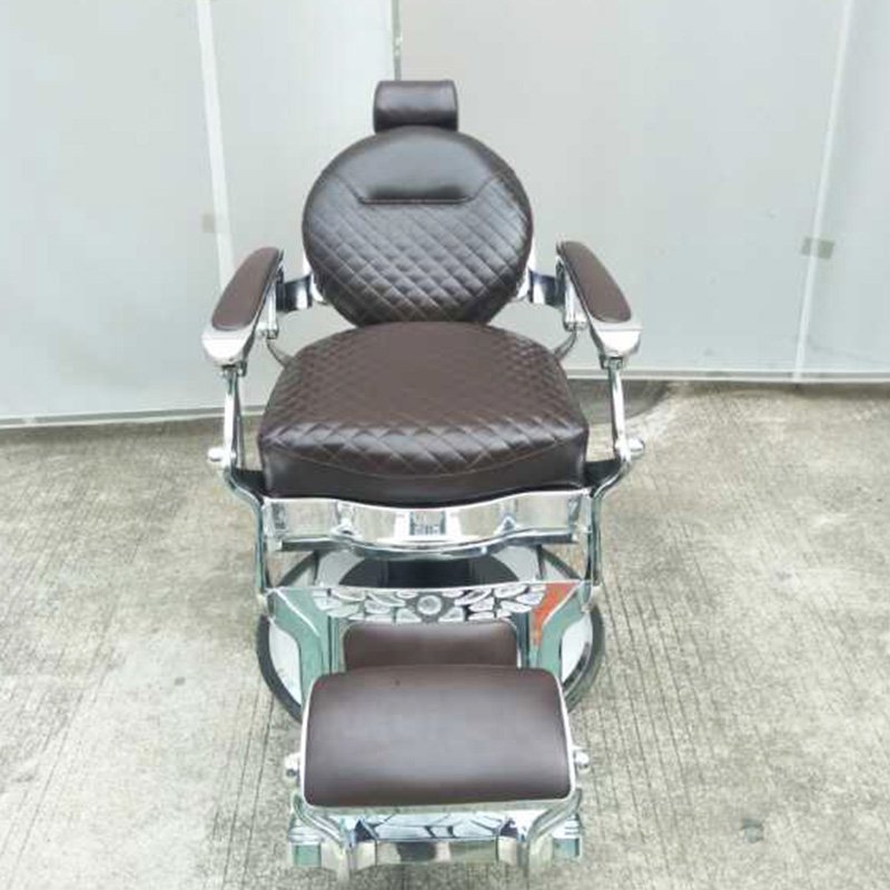 High Back Barber Chair with Reclining Feature and Swivel Base Elegant