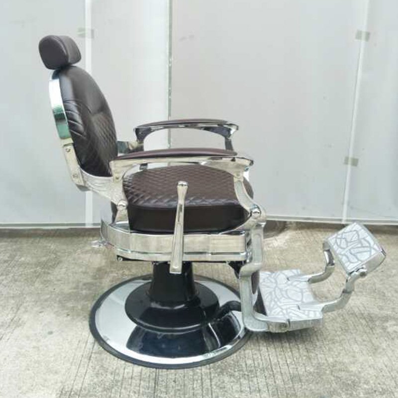 High Back Barber Chair with Reclining Feature and Swivel Base Elegant
