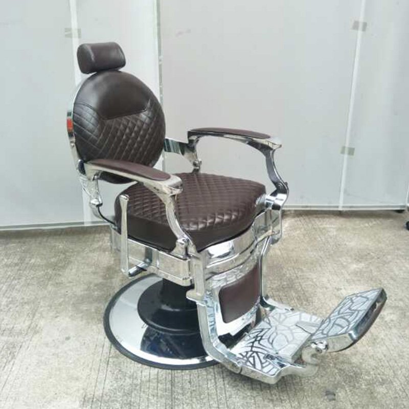 High Back Barber Chair with Reclining Feature and Swivel Base Elegant