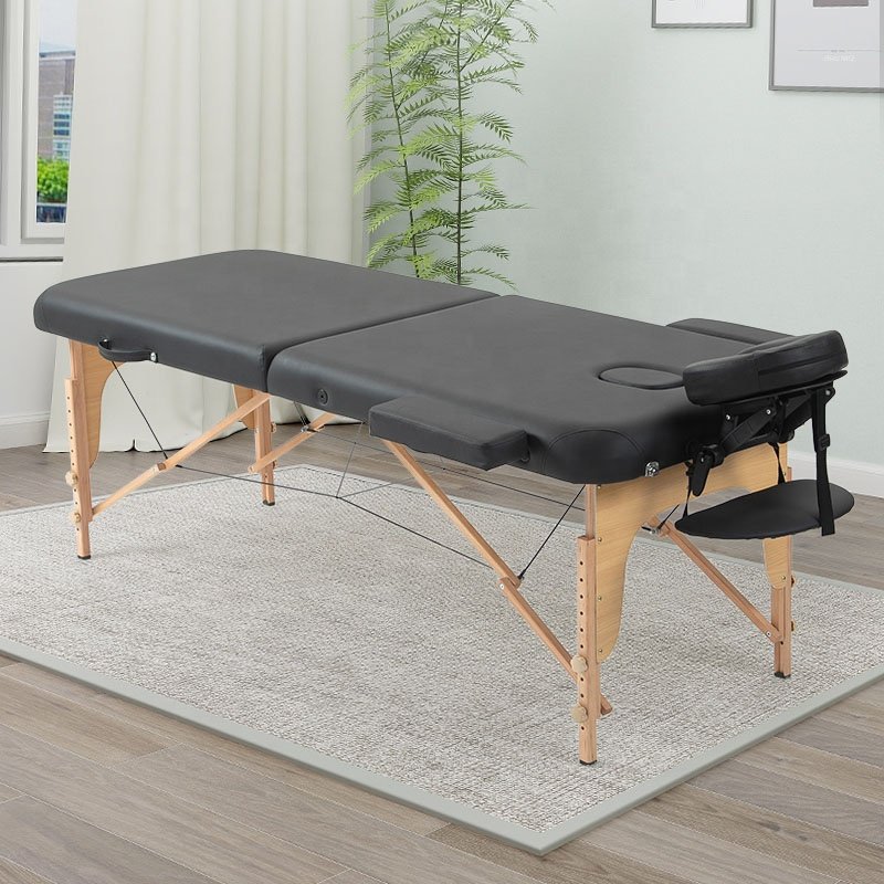 Wooden Massage Table Beauty Salon Spa Pink Eyelash Bed Folding Desk Portable Massage Table Factory Outlet