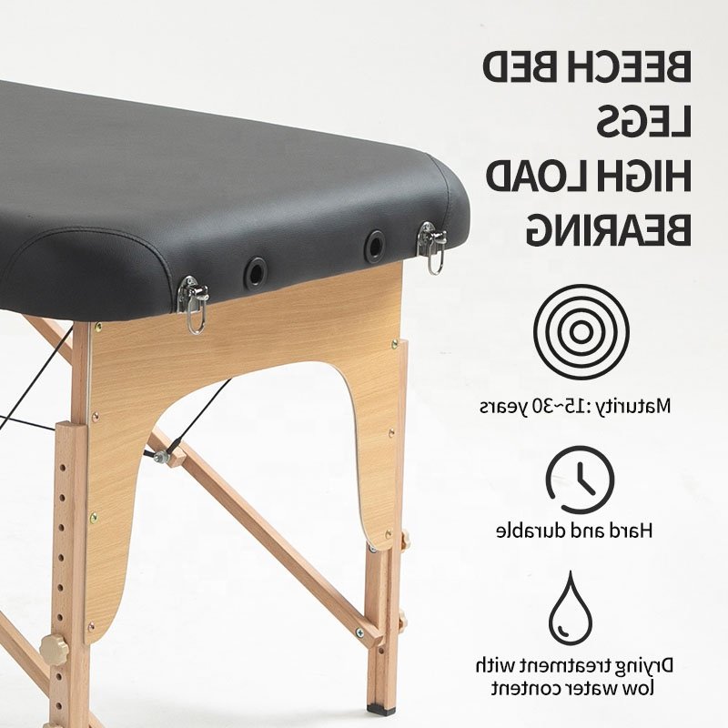 Wooden Massage Table Beauty Salon Spa Pink Eyelash Bed Folding Desk Portable Massage Table Factory Outlet