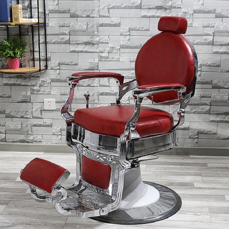 Wholesale price luxury aluminum frame vintage gold hair salon furniture barber chair for men